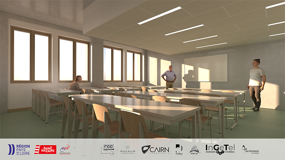2023 projection du futur campus de Saint-Nazaire - salle de cours